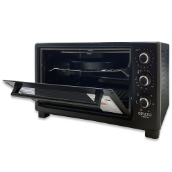 Мини-печь Ginzzu HOT-143 black, 45л, 6 режимов, гриль, конвекция, подсветка, таймер, вертел 1800Вт