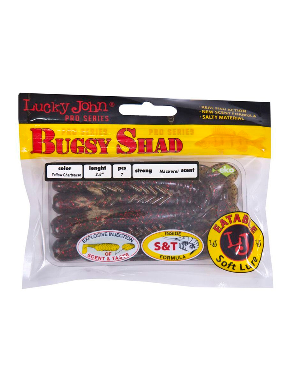 Виброхвосты съедобные LJ Pro Series BUGSY SHAD 2.8in(07.20)/085 7 шт. в упак.