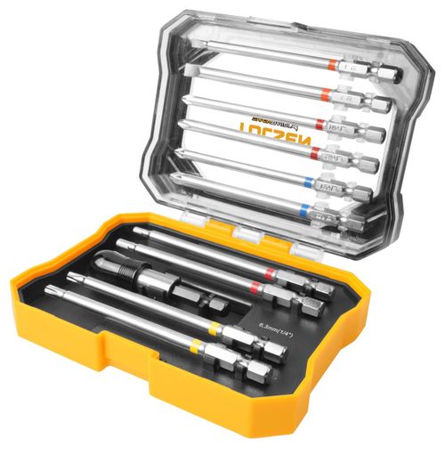 TOLSEN (TT20375) Набор вставок (бит) 1/4", Ph, Pz, Hex, Torx, Slotted, 11 предметов