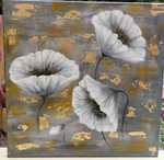 Картина «Белые маки» | Холст, акрил 50х50 см | Художница Ефимова Ольга