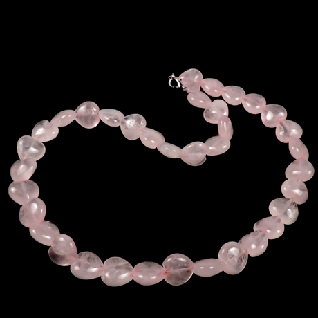 Бусы "Сердечки" розовый кварц