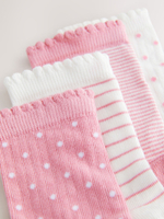 Носки хлопковые для девочки Next AU2-572, 4 шт., Белый, Розовый