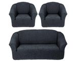 Набор чехлов для дивана 3+1+1 антрацит без оборок