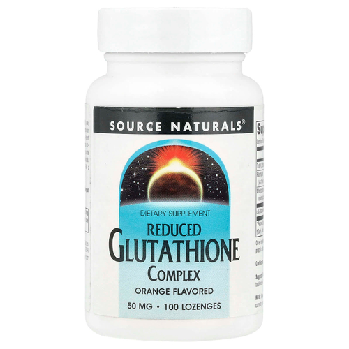 Source Naturals, Комплекс с восстановленным глутатионом, со вкусом апельсина, 50 мг, 100 пастилок