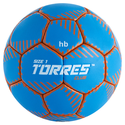 Мяч гандбольный TORRES Club, H32441, р.1, ПУ, 5 подкл. слоев, руч. сшивка, синий