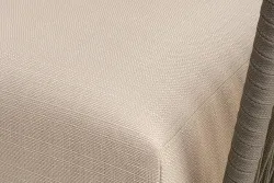 "Форли" кресло плетеное из роупа, каркас алюминий светло-серый (RAL7035) муар, роуп серо-коричневый 23мм, ткань Mossle бежевая