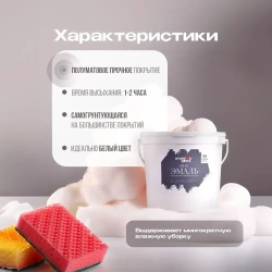 Краска для мебели и дерева без запаха белый 2.7 л