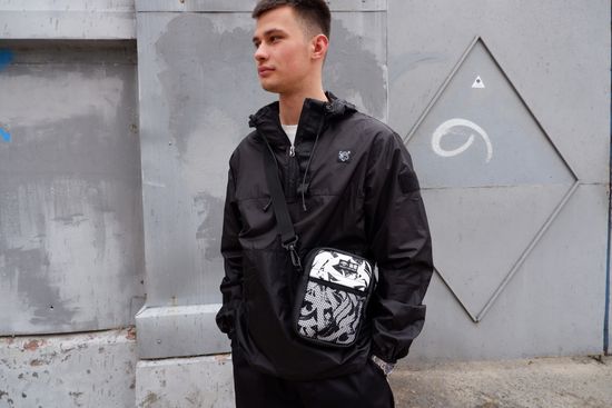 Сумка ТАЙНА через плечо x ЗУКО черный/экокожа/белый принт