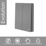 Беспроводной выключатель GRITT Evolution 2кл. графит, IP67, без реле, EV2202GR