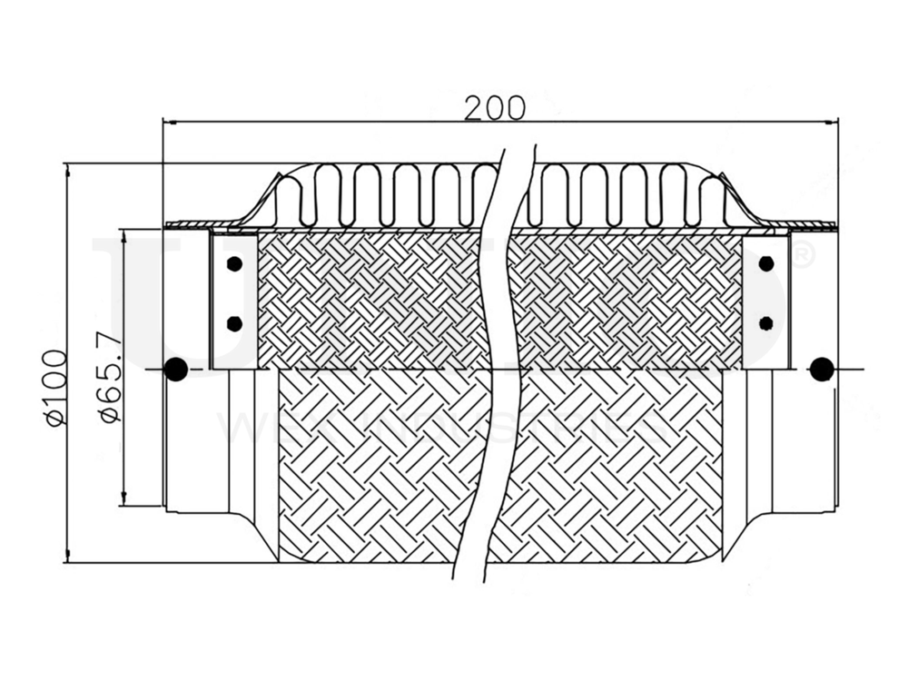 Гофра глушителя 75x200 мм InnerBraid UNIO EXP-75200