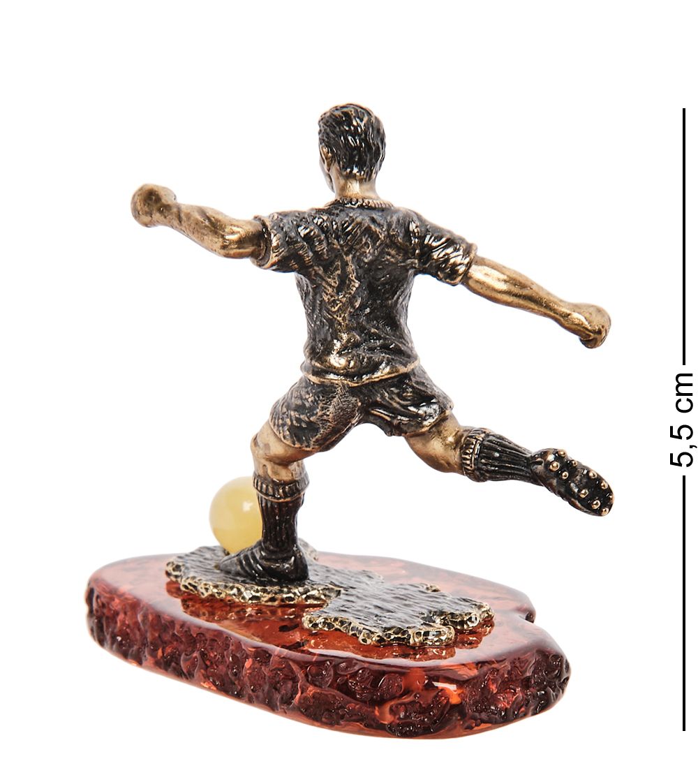 Народные промыслы AM- 408 Фигурка «Футболист» (латунь, янтарь)