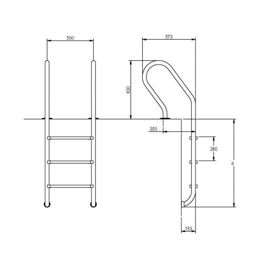 Лестница для бассейна Hayward MXI2HF Mixta (2 ступени)