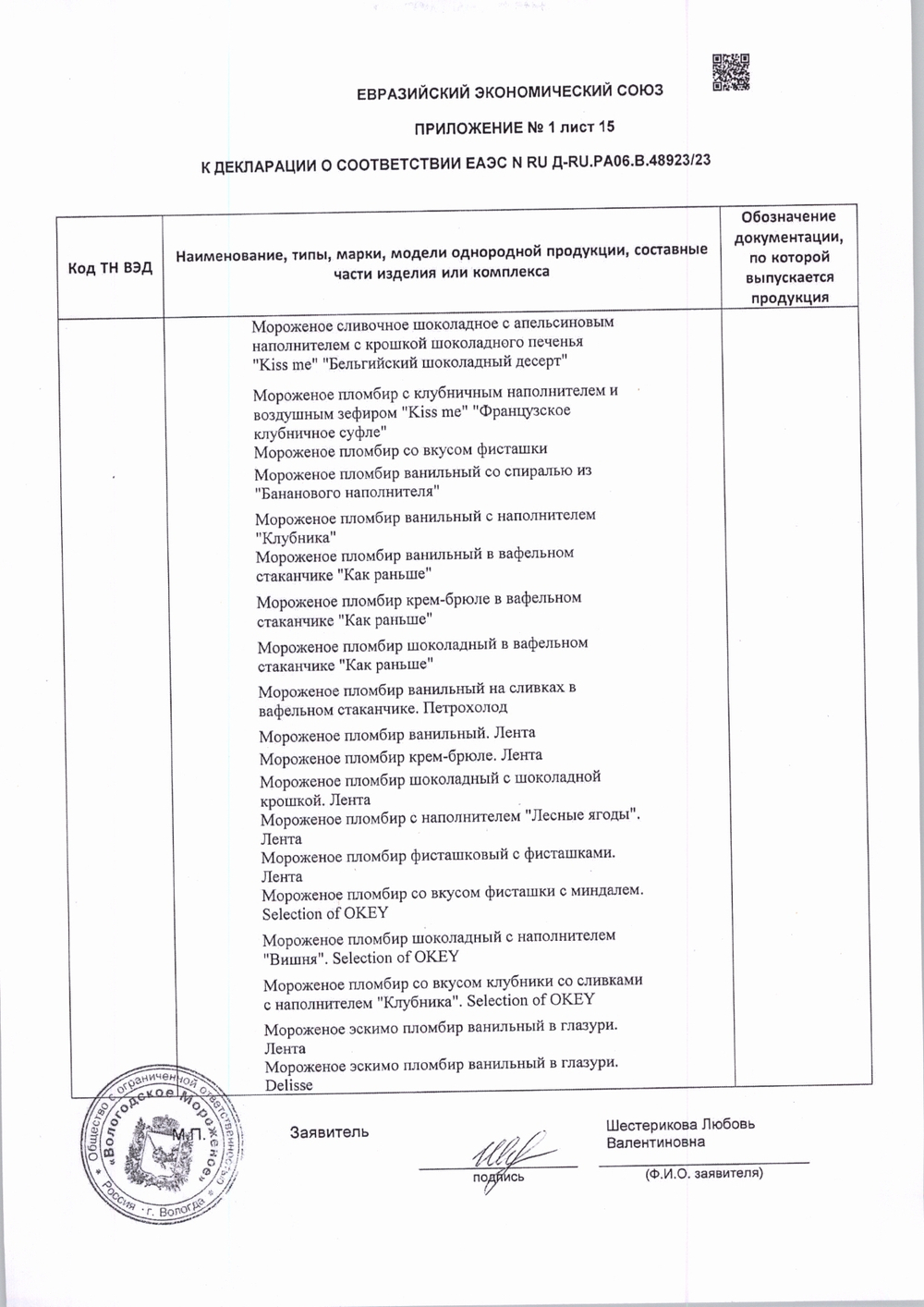 Мороженое Филевское Пломбир с Вишней 2,2кг