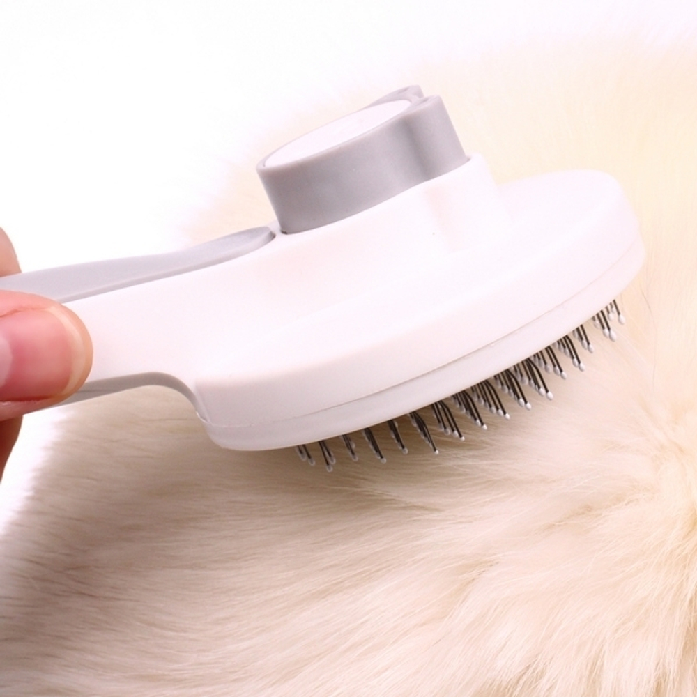 Расческа - пуходерка с кнопкой самоочистки «ПРЕМИУМ - МОЙ БРО», цвет серый, 7.5*19см (коробка)