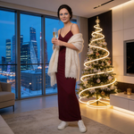 Платок "Северные узоры" из ультрамягкого оренпуха - Экрю