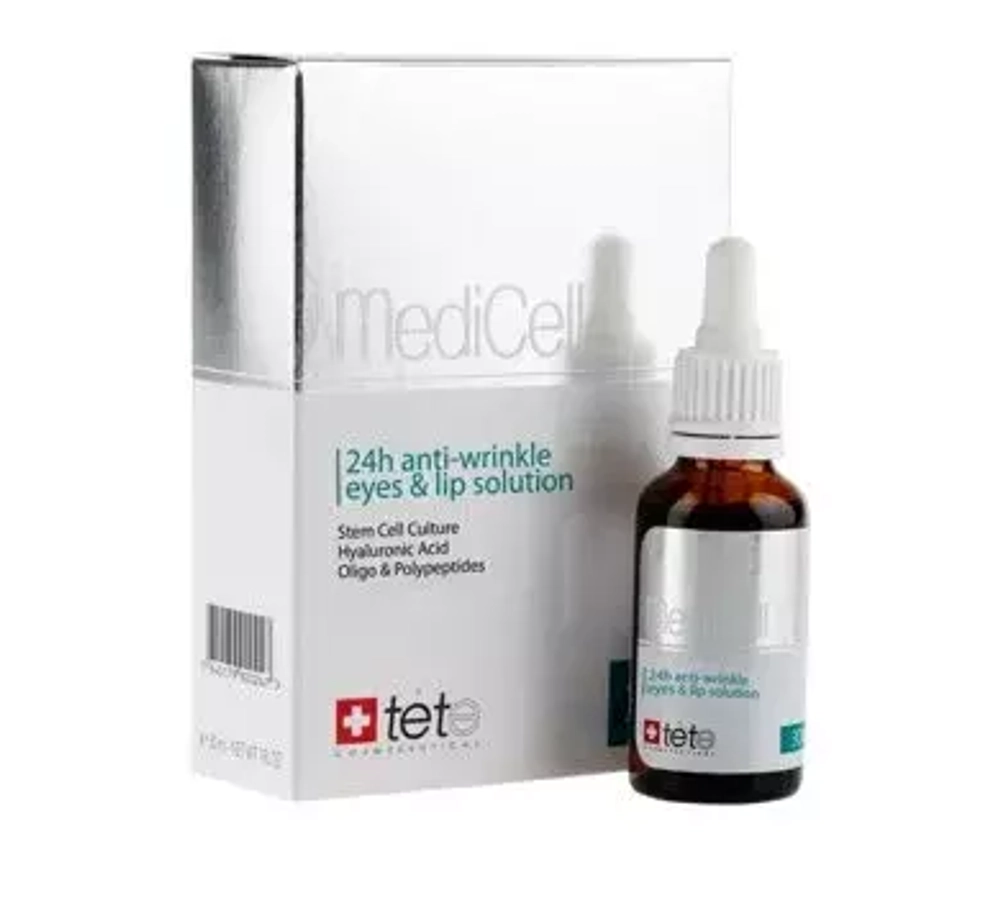 Комплекс против морщин вокруг глаз и губ 24-часового действия / TETe 24 anti-wrinkle eyes&lips solution 30 ml