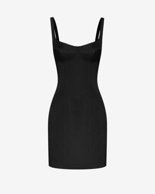 Платье-бюстье мини из сатина