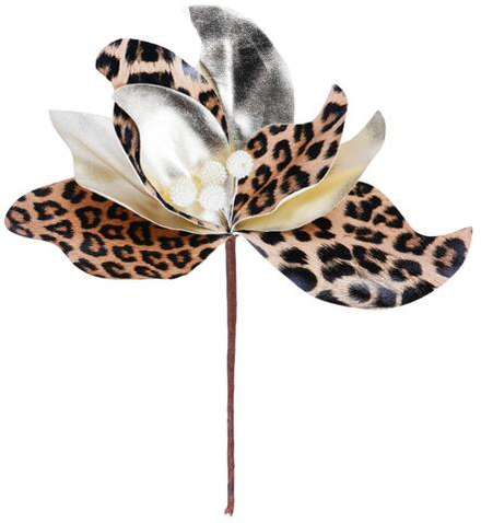 Ветка декоративная 24х25см леопардовая с золотом SYCZB-382109