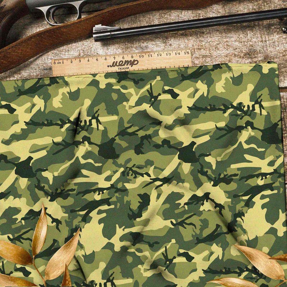 Ткань шелк Армани песочно-зеленый милитари