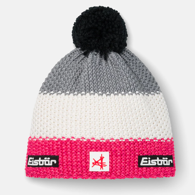 Шапка EISBAR Star Pompon MU SA (142) pinkmeliert-white-graumele