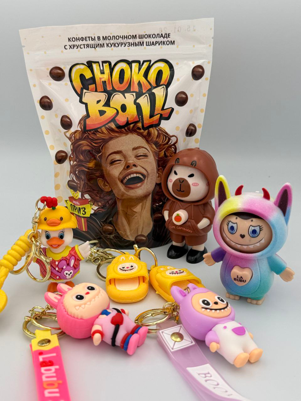Кукурузные шарики в шоколаде "CHOKOBALL" с подарком для девочек 60г х 24шт