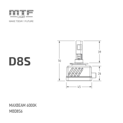 Светодиодные лампы MTF Light D5S MaxBeam 2.0 4500lm, 6000K, 35W (к-т 2шт.)