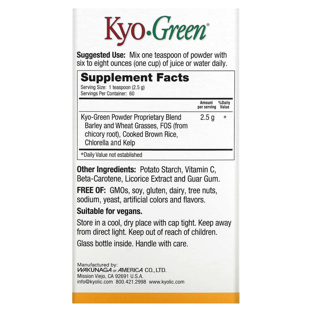 Kyolic, Kyo-Green, сухая смесь для напитка 5,3 унции (150 г)