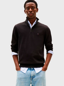 Свитер Tommy Hilfiger Solid Logo Quater-Zip Black