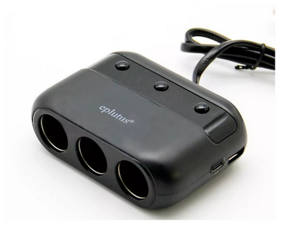 Разветвитель авто Eplutus FC-339 (2USB/3гн.) вольтметр