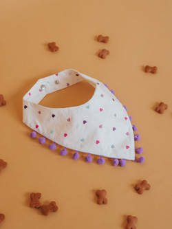 Бандана сиреневая с сердечками