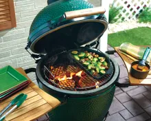 Керамический гриль Big Green Egg L Large (большой), 46 см, ножки с рукояткой, столики