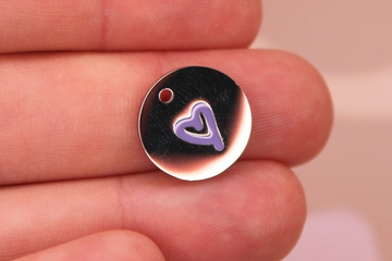 Подвеска сердце сирень 14 мм