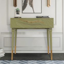 Консоль Арт Колор leaves Стайл Голд Зеленая олива