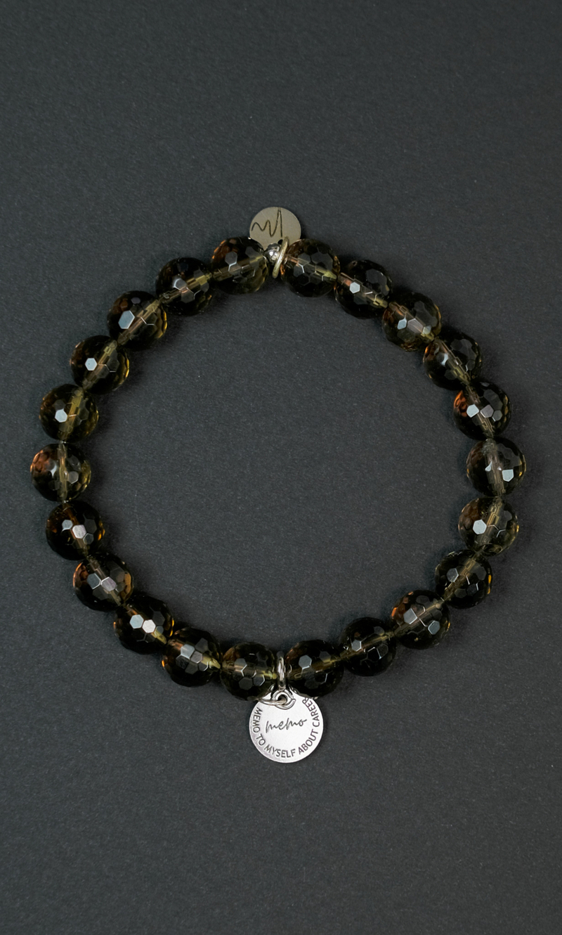 Браслет "Concentration & Energy" из раухтопаза 8 мм с подвеской