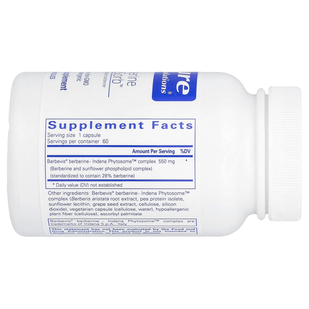 Pure Encapsulations, Berberine UltraSorb ™, 550 мг, 60 капсул