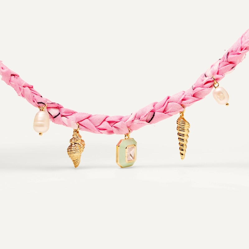 Колье Плетенная Бандана – Розовое