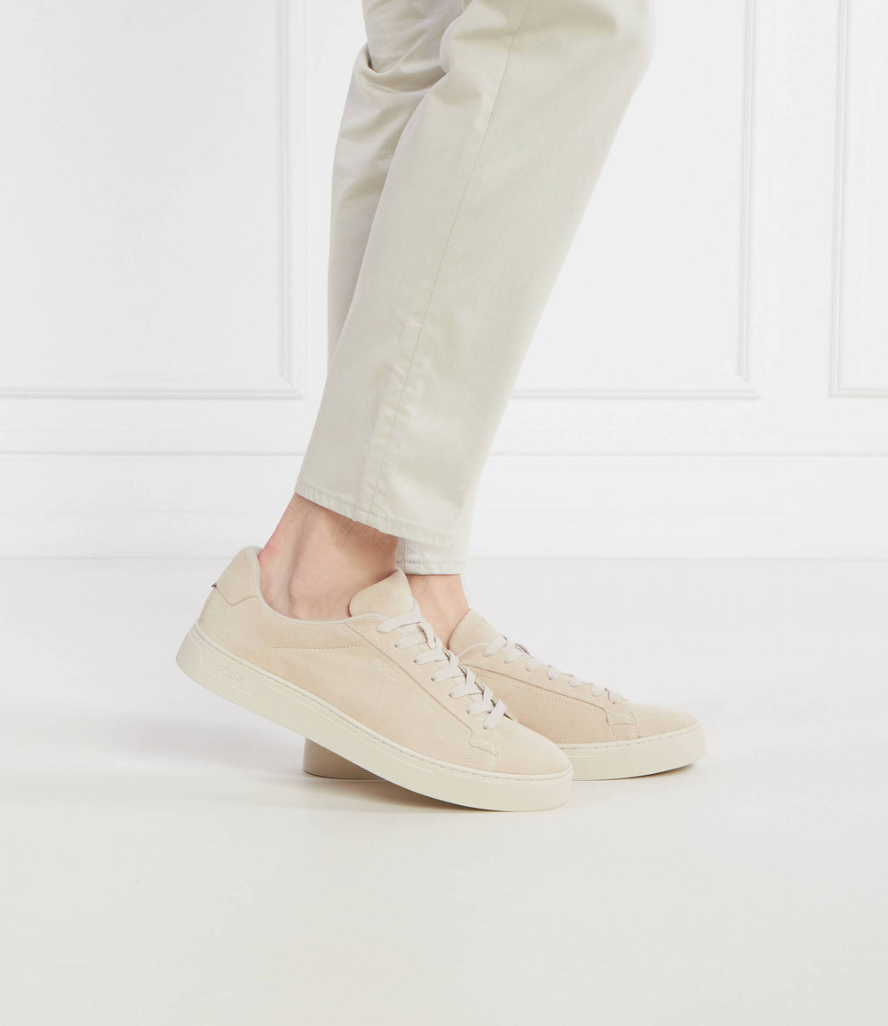 Кожаные кроссовки rhys_tenn_sdst BOSS BLACK - бежевый(50517299)