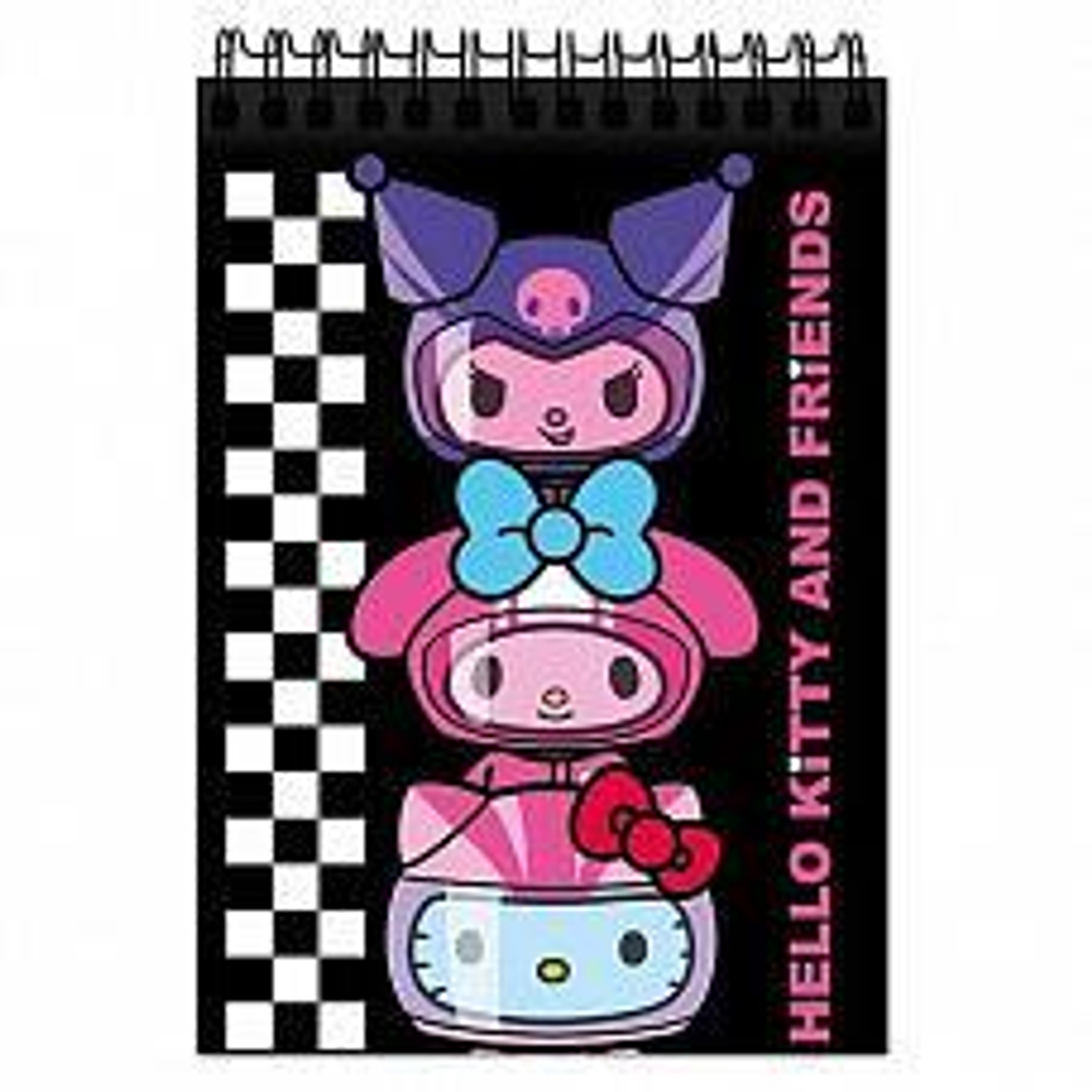 Блокнот А6 60л. "Hello Kitty and friends" на гребне, целлюлозный картон (Центрум)