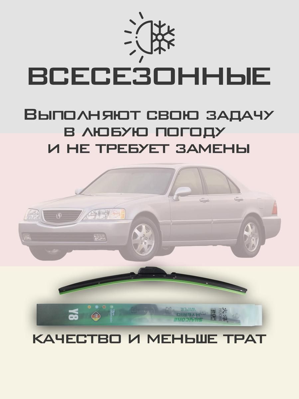 Щетки стеклоочистителя HUOYE Y8 550/475 мм на Acura RL | Hook/J-Hook