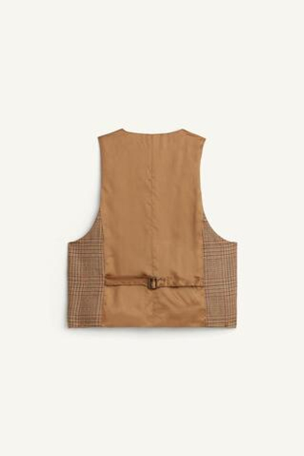 ZARA ЖИЛЕТ ИЗ 100% ШЕРСТИ, КОРИЧНЕВЫЙ