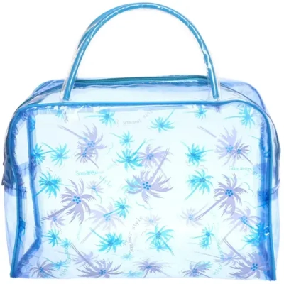 Косметичка прозрачная «Adventure - Peas», пальмы цвет голубой, 23*17*9см