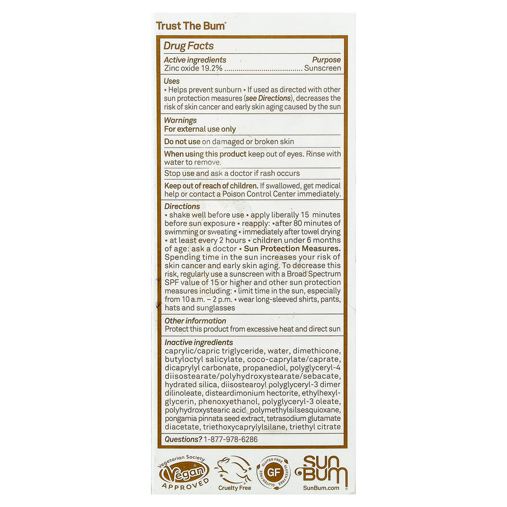 Sun Bum, Mineral, прозрачный солнцезащитный лосьон для лица, SPF 30, без отдушки, 50 мл (1,7 жидк. унции)