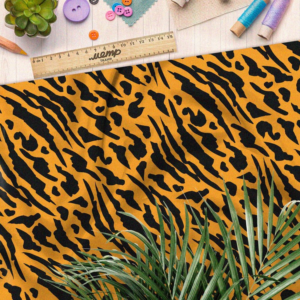 Ткань дюспо необычный тигриный узор