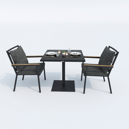 Стол обеденный Ideal Patio КАНА алюминий, стекло 80x80 см (1 ножка) резервный дубль