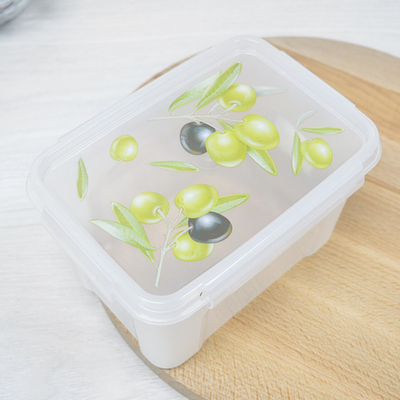 Контейнер 1,1л для СВЧ прямоугольный "Fresh" олива