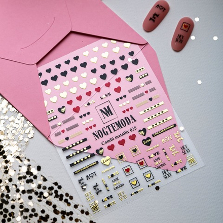 Наклейки NogteModa COMBI METALLIC 035