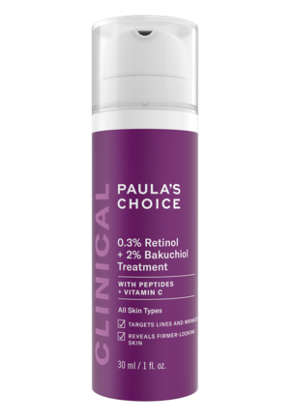 Paula's Choice Clinical 0.3% Retinol + 2% Bakuchiol Treatment 30ml Антивозрастная сыворотка