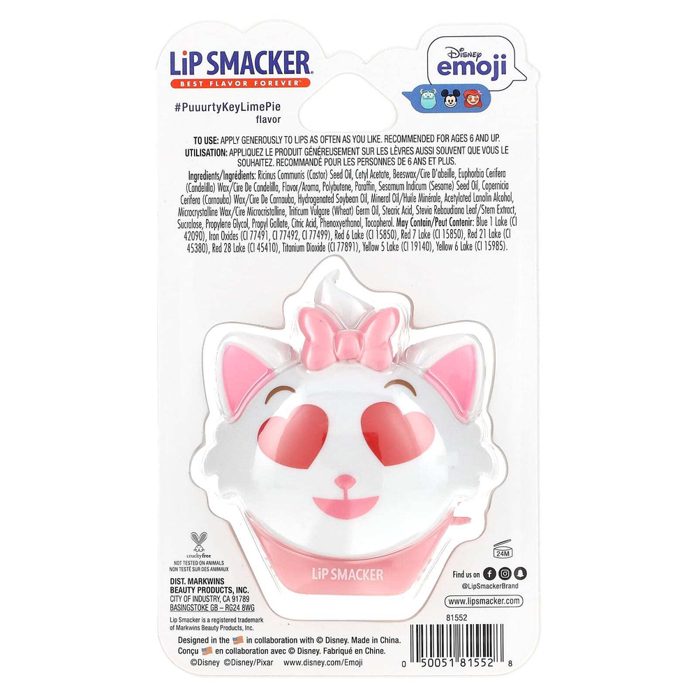 Lip Smacker, Disney Emoji, бальзам для губ, Marie, #PuuurtyKeyLimePie, 7,4 г (0,26 унции)