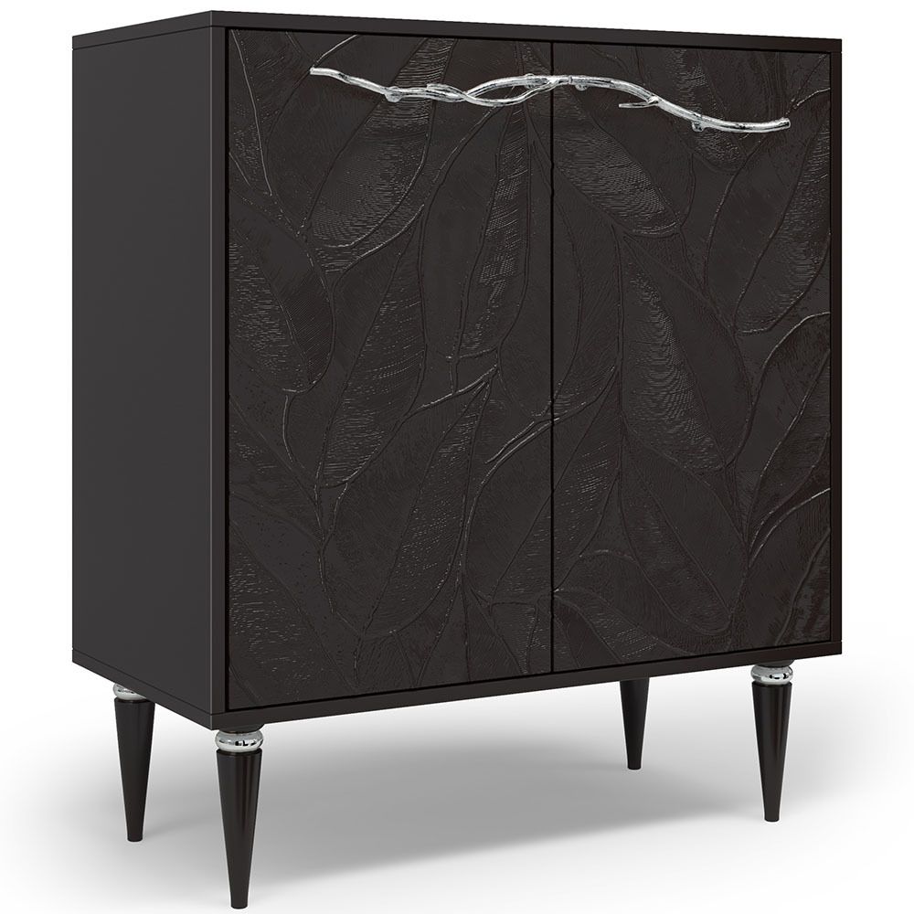 Комод Арт Колор leaves Классик Сильвер с 2 полками Терпкий коричневый