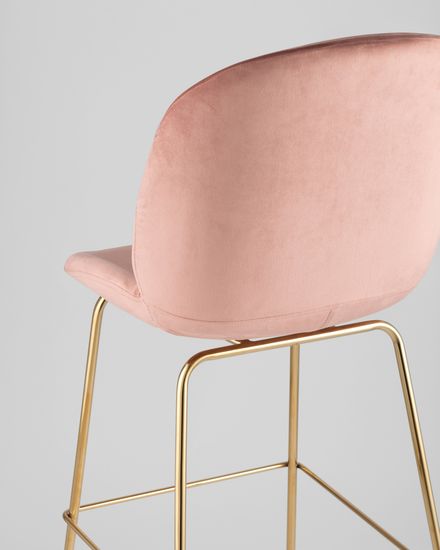 Стул барный Beetle со спинкой пудровый 2 шт